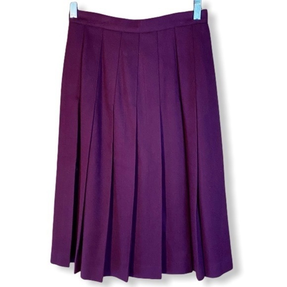 Vintage Koret Career Petites Wool Pleated Skirt Academia Preppy Size 8P - Picture 1 of 15